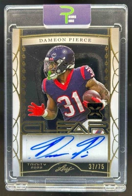 2022 Leaf Trinity Dameon Pierce Clear Auto Gold Rookie RC #37/75 Gators - Image 1 of 2