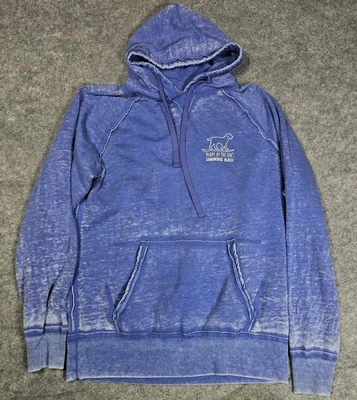Buddy By The Sea Sweatshirt Hoodie Women XL Cool Blue Hooded Pullover Burnout - Image 1 of 4