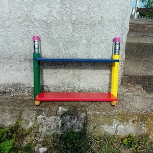 Étagère Murale Vintage Crayons Chambre Enfant Designer Pierre Sala - Foto 1 di 6