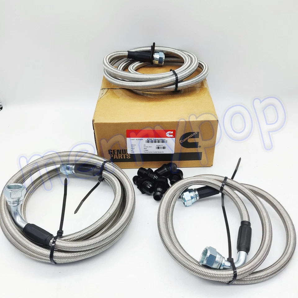 Cummins 47RE Transmission Cooler Lines Kit Hose For 1996-02 Dodge Ram Heavy Duty - Image 1 of 4