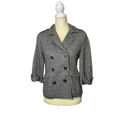 Chaquetón Cabi Gris Náutico Tejido Encogido Doble Pecho Para Mujer Talla Pequeña Foto 1 de 4