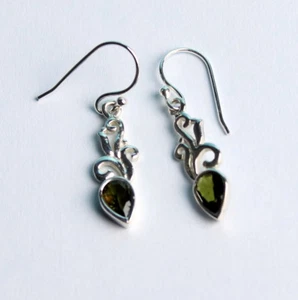 Pendientes de turmalina natural pendientes de piedras preciosas en forma de gota verdes pendientes - Imagen 1 de 2