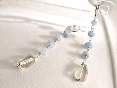 Orecchini in argento 925, acquamarina e quarzo lemon - Immagine 1 di 4