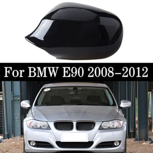 Left Glossy Black Mirror Covers Cap For BMW E90/E91 LCI 328i 323i 335i 2009-2011 - Picture 1 of 7