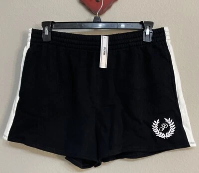 Victorias Secret PINK XL Black Relaxed Ivy Fleece Drawstring Shorts NWT! AZZ6 - Image 1 of 4