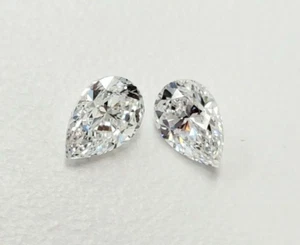 1CT Diamond Stud Earrings 14K White Gold Natural Pear Cut GIA Certified - Picture 1 of 7
