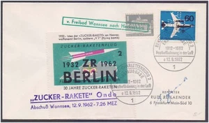SUGAR ROCKET V-1 Flying Bomb Sent to Berlin Army Weapons SIGNED Perfin Stm Cover - Picture 1 of 3
