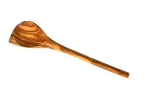 Cuchara de cocina artesanal única de madera de olivo: herramienta de agitación y arroz de madera rústica - Imagen 1 de 2