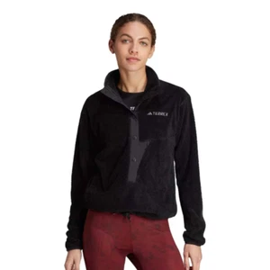 Adidas Terrex Xploric Pile Fleece Pullover Sweatshirt Snap Women's XL IB6555 - Picture 1 of 8