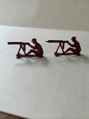 Tootsietoy Vtg. 1930’s Metal Machine Gunner Soldier Prize (selling Individually) - Image 1 of 4