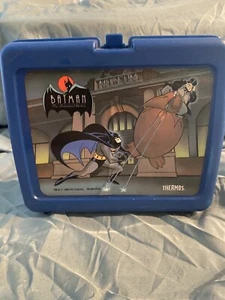 Vintage Thermos Batman Plastic Lunch Box 1993 DC Comics Blue NO THERMOS - Picture 1 of 8