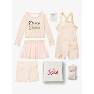 Justice Girls Gift Box Lightweight Light Pink -7 Piece Dance Set, Size XS - Picture 1 of 3