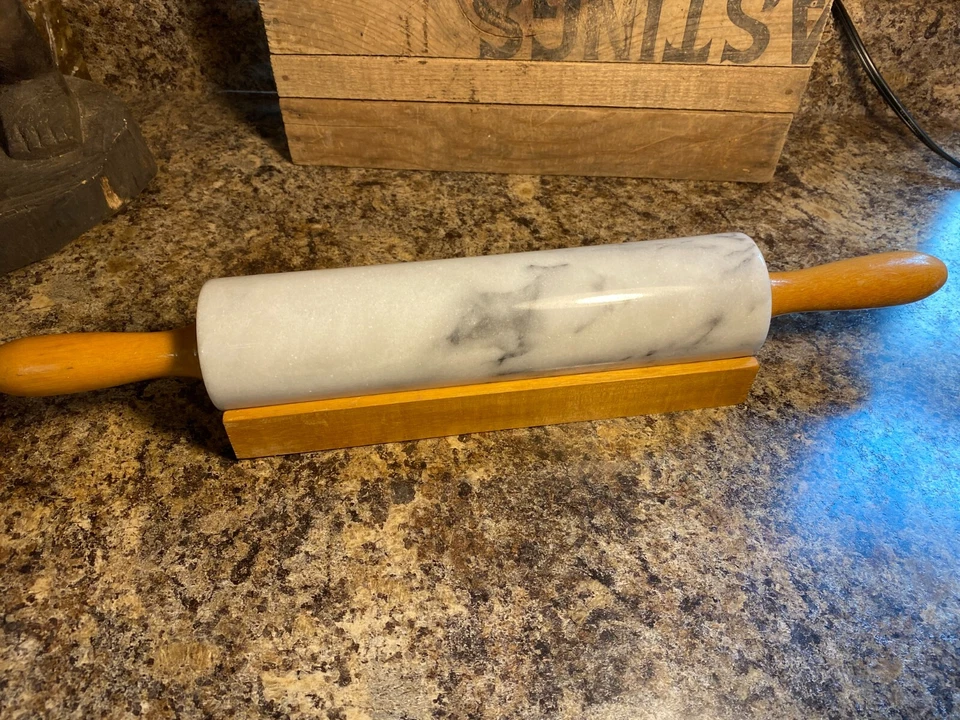 Fox Run Marble Rolling Pin with Cradle - Image 1 of 4