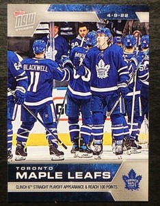 2021-22 21/22 TOPPS NOW NHL Stickers #385 Toronto Maple Leaf Clinch Playoff Spot