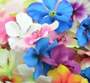 Mini Silk Orchid Flowers - Artificial Flower Heads DIY Craft Wedding Decor 60Pcs - Picture 1 of 24
