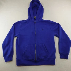 Polo Ralph Lauren Hoodie Boys L 14-16 Zip Up Hoodie Blue Pony Full Zip - Picture 1 of 11