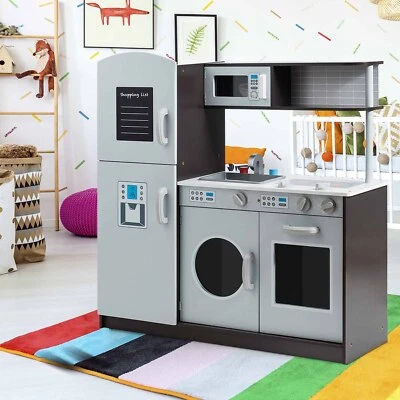 COSTWAY Kinderküche Spielküche Spielzeugküche Holzküche