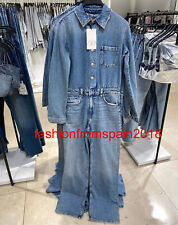 ZARA NEW WOMAN FULL LENGTH TRF DENIM JUMPSUIT BLUE SIZE S REF. 8197/255