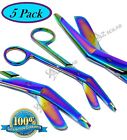 PACK OF 5 LISTER BANDAGE SCISSORS 5.5" MULTI RAINBOW COLOR SURGICAL INSTRUMENTS