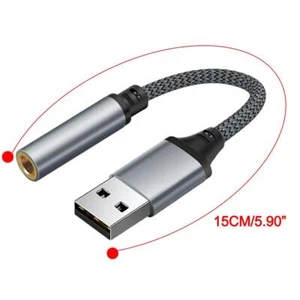 USB To 3.5mm Mic/Headphone Jack Stereo Headset Audio Sound New Adapter Card A4P9 - Afbeelding 1 van 15
