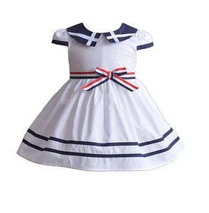 Cinda Niñas Algodón Vestido de Fiesta Azul Rojo Blanco 3 6 9 12 18 Meses 3 4 5 6 7 Años - Imagen 1 de 1