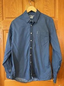 Camisa AU61 Cinch Modern Fit azul manga larga con botones para hombre pequeña - Imagen 1 de 4