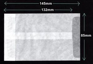 Protective 85mm x 132mm GLASSINE ENVELOPES BAGS Brand New ♺ FREEPOST Made in U.K - Picture 1 of 10