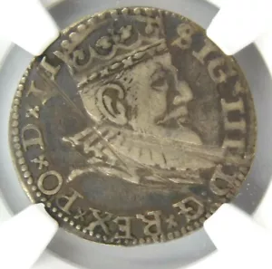 1591 GE Poland 3G Riga NGC Graded Fine Details Obv. Damage (581) - Picture 1 of 4