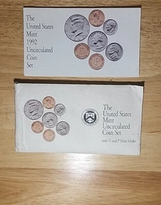 1992 The United States Mint Uncirculated Coin Set - With D and P Mint Marks - Picture 1 of 4