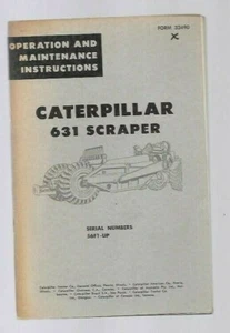 Manual de instrucciones de operación y mantenimiento del rascador Cat Caterpillar 631 - Imagen 1 de 3