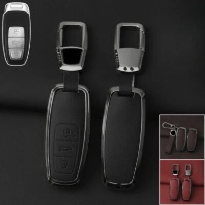 For Audi S3 S6 S8 Q8 A3 A6 A7 A8 RS6 Q7 Q8 Zinc Alloy Leather Car Key Case Cover - Image 1 of 4