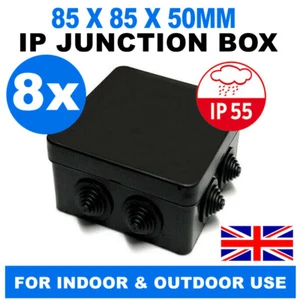 8X CAJA DE UNIÓN IP CCTV CONEXIONES DE CABLE IMPERMEABLE IP55 TERMINAL CUADRADO PEQUEÑO - Imagen 1 de 1