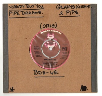 GLADYS KNIGHT & THE PIPS - NOBODY BUT YOU / PIPE DREAMS.UK ORIG 1976 SOUL 7". EX - Image 1 of 2