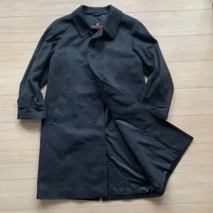 Moorbrook Cashmere 100 Balmacaan Coat, Charcoal Gray, Made in England, - Picture 1 of 12