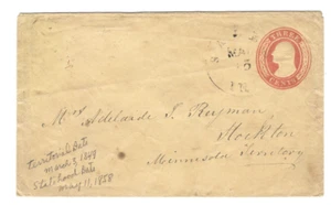 G45 USA stockton Minnesota Territorial cover circa 1855 from sale? salem Indiana - Picture 1 of 1