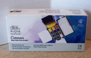 Winsor & Newton Cotman Aquarell Malfeldkasten Set, 12er Set halbe Pfannen - Bild 1 von 1