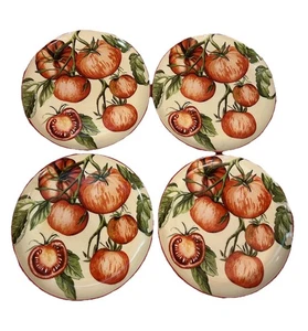Williams-Sonoma Botanical Tomato COPIA HEIRLOOM Salad Plate 8 3/4”Italy Set Of 4 - Picture 1 of 6