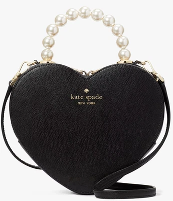 Kate Spade Love Shack Heart Black Leather Crossbody Bag KF516 Purse NWT $399 - Image 1 of 4