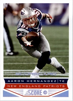 2013 Score Scorecard #128 Aaron Hernandez - FB - Image 1 of 2