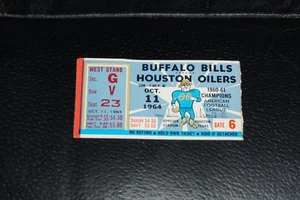 1964 BILLS AT OILERS AFL FOOTBALL TICKET STUB JACK KEMP 3 TD 378 YDS - Picture 1 of 2