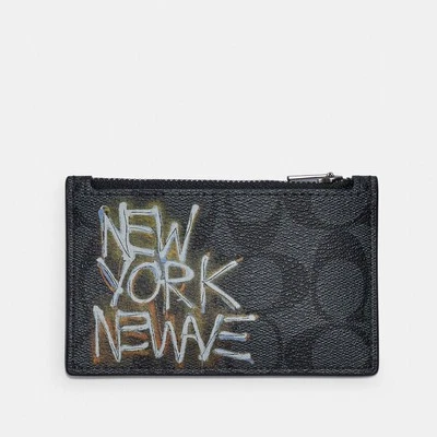 COACH X Basquiat Zip Card Wallet - New with Tags # C5651 New York NEW WAVE - Image 1 of 4
