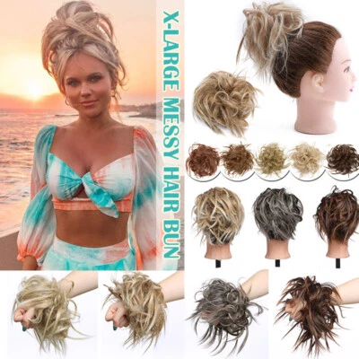 ELAILITE Messy Dutt Gewellt Haarverlängerung Haargummi Bun Wrap on Haarteil wie Echthaar