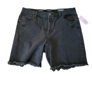 Wild Fable High Rise Bermuda Shorts Plus Size 18 Black Distressed New - Picture 1 of 10