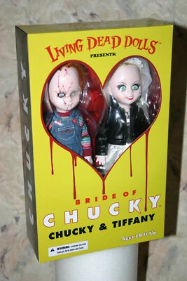 CHUCKY AND TIFFANY LDD LIVING DEAD DOLLS MEZCO BRIDE OF CHUCKY NEW
