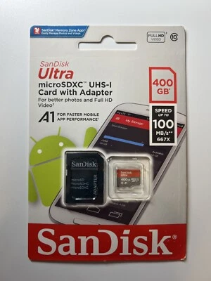 SanDisk 400GB Ultra microSDXC UHS-I Memory SD Card 100MB/s C10 U1 A1 Full HD - Image 1 of 3