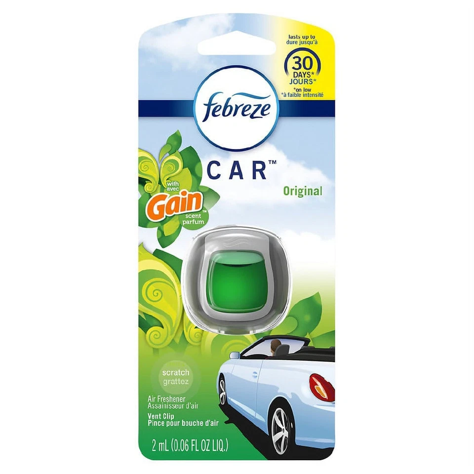 Febreze Car Vent Clip Air Freshener, 0.06oz - Green