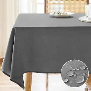 Textured Tablecloth Rectangle 60X120 Water Resistant Spill-Proof Wipeable Table - Picture 1 of 29