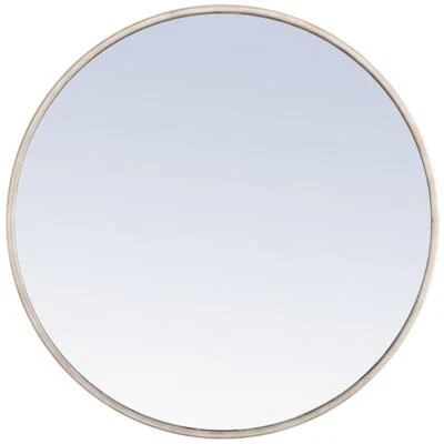 Elegant Decor Eternity 24" Round Metal Frame Mirror in Silver - Image 1 of 4