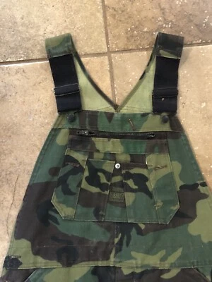 Vintage Liberty Overalls Men's Bib Overalls Camo Quilted Double Knee 38 X 31 Usa - Image 1 of 4
