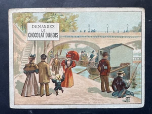TARJETA PUBLICITARIA VINTAGE DUBOIS & CIE CHOCOLATS TORNAI CHOCOLATE ESCENA CALLEJERA - Imagen 1 de 2
